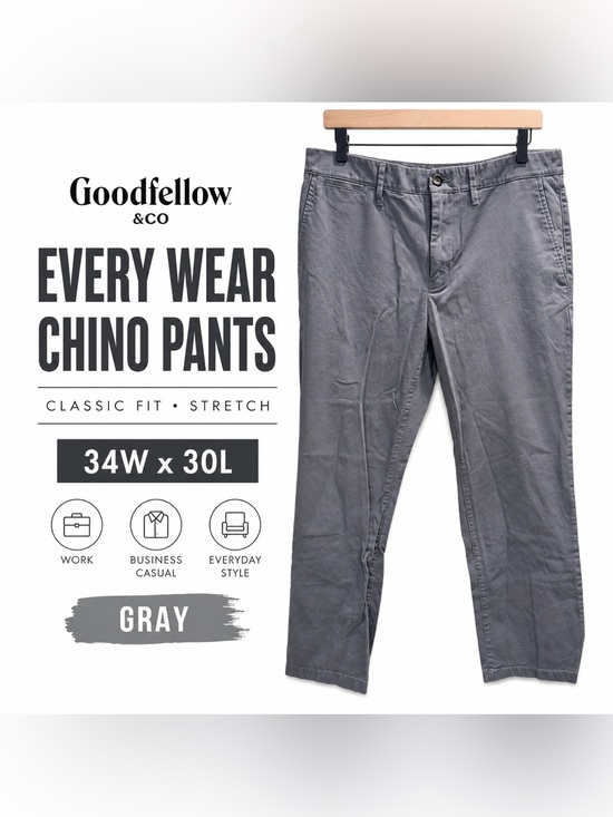 Goodfellow & Co Other - Men’s Goodfellow & Co Every Wear Chino Pants 34x30 Gray Classic Fit